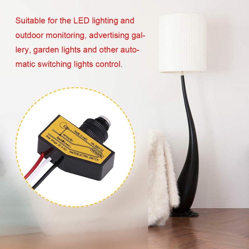 Photocell Switch, 12V 24V 36V 48V, Automatic Light Sensor Controller,