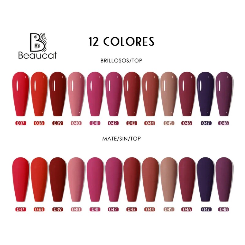 Gel Para Esmalte De Uñas Semipermanentes Beaucat (12 Kit De)