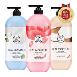 LG Household & Health Care On the Body Real Moisture Body Wash 900g x 3 [Almond/Peony/Warm Cotton] Select 1 - Real Moisture Body Wash Almond 900gx3 / LG생활건강 온더바디 리얼모이스처 바디워시 900g x 3개 [아몬드/피오니/웜코튼]택1 - 리얼모이스처 바디워시 아몬드 900gx3개