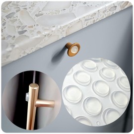 128 PCS Cabinet Bumpers, Cabinet Door Bumpers Self Adhesive, Clear Rubber Stoppers Bumpers, Cabinet Stoppers, Cupboard Door Drawer Bumpers for Kitchen Cabinets Cutting Boards Picture Frames
