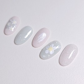 Oil Painting Handmade Nail Tips - Almond Long / 유화 수제네일팁 - 아몬드롱