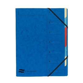 Exacompta Europa 7-Part Organiser 400gsm Pressboard A4 Blue