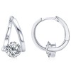 EONFUN 1CT Moissanite Hoop Earrings for Women, D Color VVS1