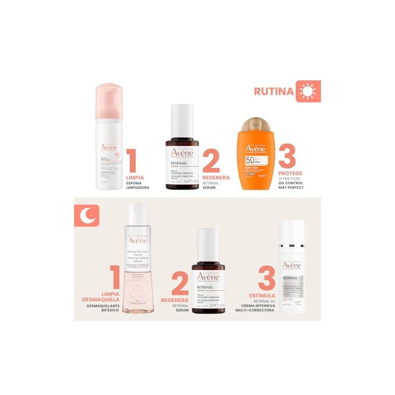 Avene Retrinal Serum Facial Antiedad Niacinamida y Acido Hialuronico, 30ml