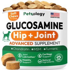 Petsology Advanced Hip & Joint Supplement for Dogs – Glucosamine, MSM, Chondroitin – Supports Healthy Joints & Comfort – Made in USA
