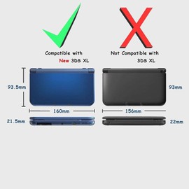 Top Bottom Front Back Housing Shell Case Cover Replacement for New 3DS LL XL Faceplate Cover (Black)