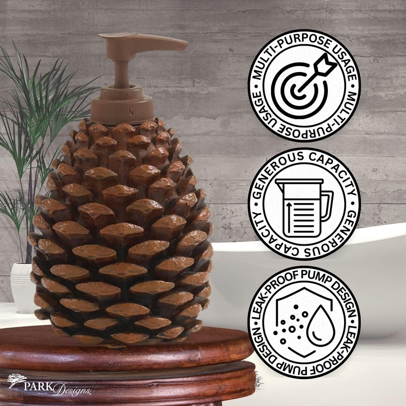 Park Designs Pinecone Hand Soap Dispenser for Bathroom | Nature