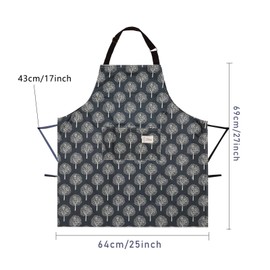 Lanzn 2 PCS PVC Apron For Women, Cooking Apron Waterproof Kitchen Apron Chefs Pinafore Apron Bib Wipe Clean Apron With Pockets For Kitchen Cooking Baking Grilling Household Cleaning,72*64 CM