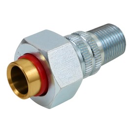 Midline Valve EVNT0012-OM Dielectric Union Pipe Fitting 1/2 in. MIP x SWT Reduces Electrolysis Brass x Stainless Steel