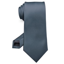 RBOCOTT Charcoal Tie Formal Silk Necktie for Men (Charcoal)