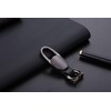 AIXUAN Zinc Alloy and Black Leather Keychain, 2 Keys Rings,Comes