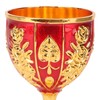 Gold Chalice 4 Inch High Zinc Alloy Retro Embossed Flower