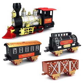 Classic Holiday Train with Realistic Smoke, Lights, and Sounds! Large, Easy-to-Assemble Toy Set for Festive Family Fun for Christmas, Birthdays