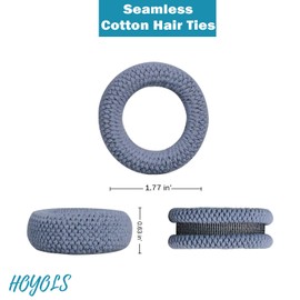 HOYOLS Large Thick Hair Scrunchies Large Cotton Stretch Ponytail Holder Seamless Hair Bands Hair Ties Accessories for Men and Women No Wrinkles Headband (7 Piece Set), Assorted