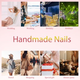 Press on Nails Handmade Nails 10Pcs Manual Press on Nails Purple Rose Nails Manicure Charms Nails Nails Press on Nails for Women Party Holiday Photo Wedding 30mm Long Size S