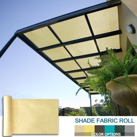 Coarbor 6’X16’ Shade Cloth Pergola Cover Fabric Roll Mesh Screen Heavy Duty Provide Privacy Permeable UV Resistant Beige