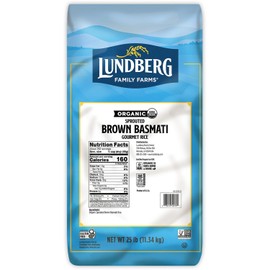 Lundberg Organic Long-Grain Brown Basmati Rice, Bulk – Non-Sticky, Fluffy & Aromatic, Responsibly Grown in California, 25 Lbs