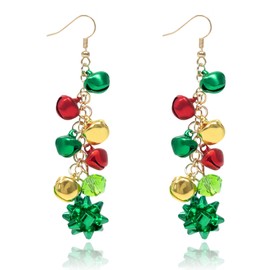 Christmas Earrings for Women Xmas Festival Holiday Dangle Earrings Christmas Studs Xmas Green Bow Dangle Earrings, Christmas Jewelry for Women Christmas Party Christmas Fashion Gifts