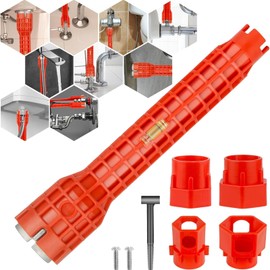RUAKIVA 14 en 1 Llave Multifunción,Herramienta Llave para Lavabo,Llave Multifunción,Adecuada para Inodoro,Lavabo,Baño,Instalación de Tuberías de Cocina,Reparación y Herramientas de Extracción