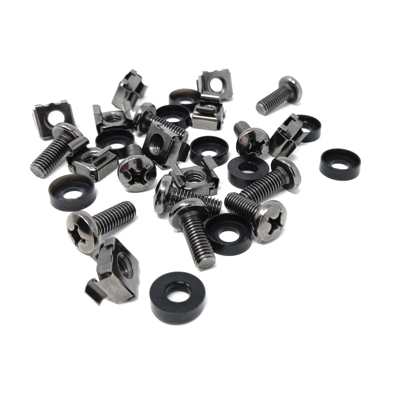 10pcs. M6 Rack Fixing Set, Captive Cage Nuts Bolts Screws