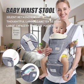 Adapt Baby Carrier for Newborns from Birth, 3 Positions SoftTouch Cotton Ergonomic Baby Belly Carrier Back Carrier Baby Carrier, Easy to Put on, Ideal for Hands-Free Parenting (Grey)