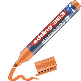 edding 363 whiteboard marker - orange - 1 whiteboard pen - chisel tip 1-5 mm - whiteboard pen dry wipe - for whiteboards, flipcharts, pinboards, magnetic and memo boards - sketchnotes