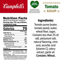 Campbell's Condensed Heart Healthy Tomato Soup, 23.2 oz Family Size Can