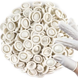 (Approx 300 Pcs) Finger Covers,Latex Finger Covers Disposable Gloves,Thumb and Fingertip Protector Finger Glove,Suitable for Cleaning Beauty Electronic Component Repair Handmade Oroduction(Whiter)