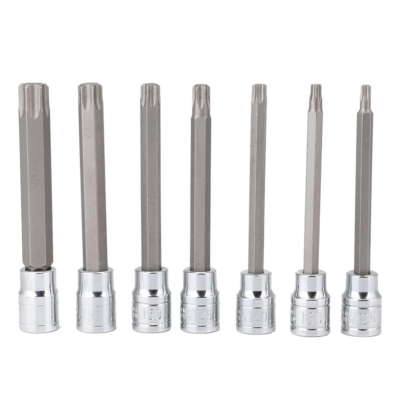 7Pcs 3/8inch Drive Extra Long Torx Star Bit Socket Set