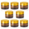 Fanchu Pack of 8 Cream Containers, Amber Glass Empty Cream
