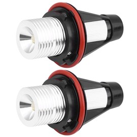 Acouto Luz LED de ojos ángel 2 uds. Brillante para coche 6000 K 5 W lámpara luz ensamblajes repuesto automóviles aptos E60 E61 E39 E53Luz Angel Eyes Lámpara Coche 5W LEDLuz