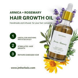 Organic Rosemary & Castor Hair Oil Nourishing Scalp Treatment for Thicker Fuller Looking Hair Strengthening Hair Care Formula for Dry Damaged Hair