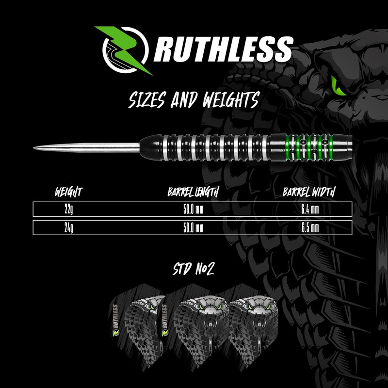 RUTHLESS | Animal Darts Set | Steel Tip | 90%