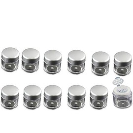 Clear Plastic Loose Powder Jar,5g Mini Makeup Loose Powder Box Cosmetic Powder Bottles Container Cosmetic Powder Sample Pots Bottles With 12 Holes, 12 pcs