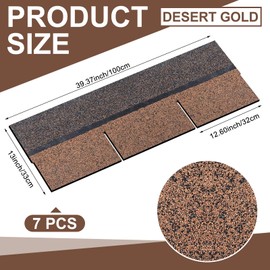 Maasechs 7 Pack 39'' X13'' Double Layer Asphalt Roof Shingles for Home 3-tab Roofing Shingles Tile Repairing Self Adhesive Shed Decor for Outdoor Garage Pet House Cover 10.7 Square Feet(Red)