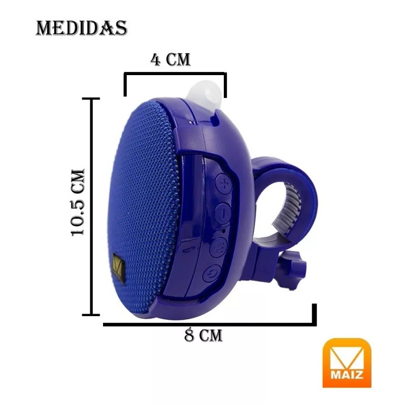 Maíz Mini Bocina Bluetooth Recargable Usb Soporte Moto Bicicleta