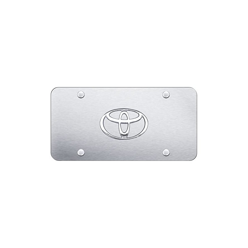 Au-TOMOTIVE GOLD Logo License Plate for Toyota (Brushed Chrome)