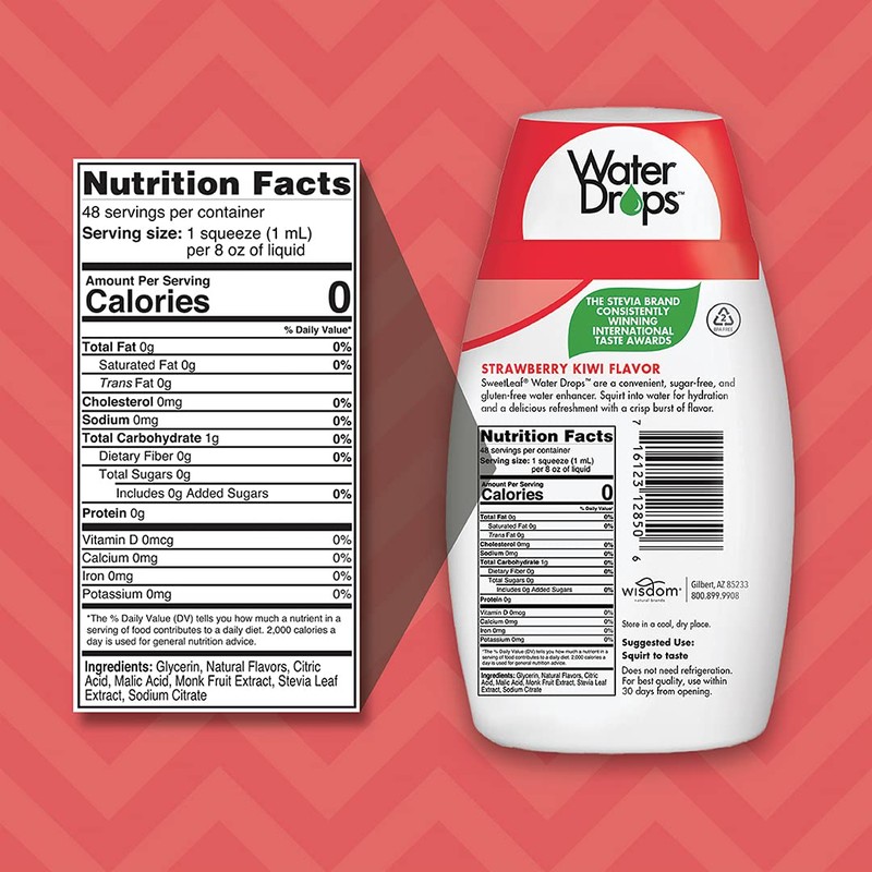 SWEET LEAF, WATER DROPS,STRAWBRY KIWI 1.62 OZ