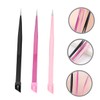 TOVINANNA 3pcs Nail Art Tweezers Double-ended Tweezers for Eyelash Extensions