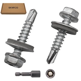 SKIR'CO Pack of 150 Galvanised Roofing Screws 4.8 x 25 mm Hexagonal Head DIN 7504-K Self-Drilling Screws with EPDM Sealing Washers