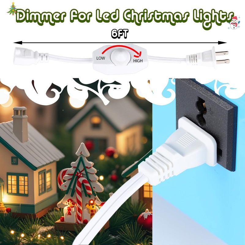 Leymays Dimmer Light Switch, 6FT Rotary Control for 120V 100W