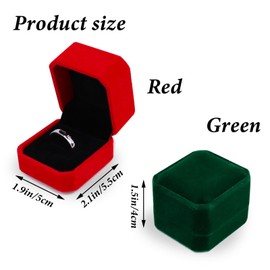 WisePoint Ring Box, Velvet Jewelry Ring Box Octagonal Ring Storage Box for Wedding, Elegant Jewellery Gift Box for Rings, Ear Studs, Mini Brooches (green)
