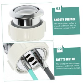 Operitacx 4 Stück Toilettenzubehörknöpfe Gold Toilettenspültaste Spüler Teil der Toilettenspülkastenspülung Toilettenspülpresse Tank Badezimmer-WC-Druckknopf Knopf für Toilette Abs Silber