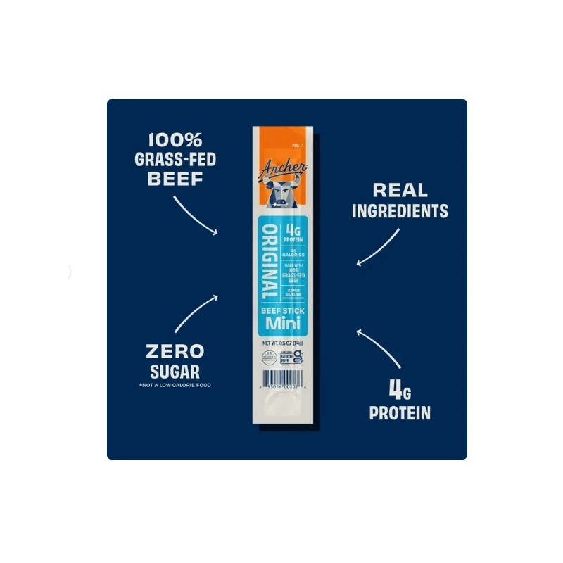 Sticks Archer Original Mini Beef Sticks, 0.5 oz, 24 pk.
