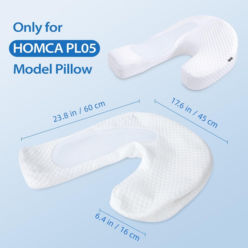 HOMCA Washable Replacement Cushion Cover for PL05 Side Sleeper Pillow