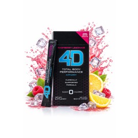 4D Raspberry Lemonade 25 Unit Drink Mixes - Electrolytes, Aminos, Vitamins & Energy Powder Packets - Zero Calories & Sugars - Gluten Free, Non-GMO, Keto & Vegan Friendly