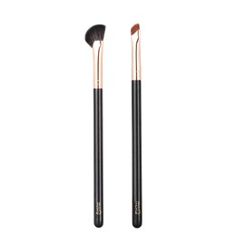 MSQ 2pcs Scythe Eyeliner Brush, Eye Contour, Eyebrow Powder, Nose Shadow Brush, Nose Blending and Contour Blade Makeup Brush