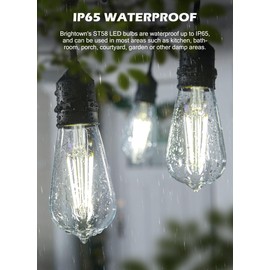 Brightown Edison Bulb, 4 Packs 750 Lumens 6W LED Bulbs 6 Watt Equivalent, Non-Dimmable E26 Vintage LED Light Bulbs, 5000K White Clear Bulbs