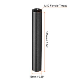 PATIKIL 4 Inch 15mm Rod, Camera Rods with M12 Female Thread Aluminum Alloy for 15mm Rail Support System, Black