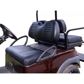 Huskey Parts Black Golf Cart Seat Cover Set Front Rear 1/2" Extra Padding For EZGO Club Car - Club Car Tempo